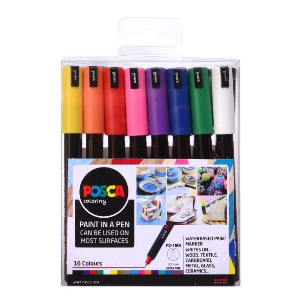  16 Posca Markers 3M, Posca Pens for Art Supplies