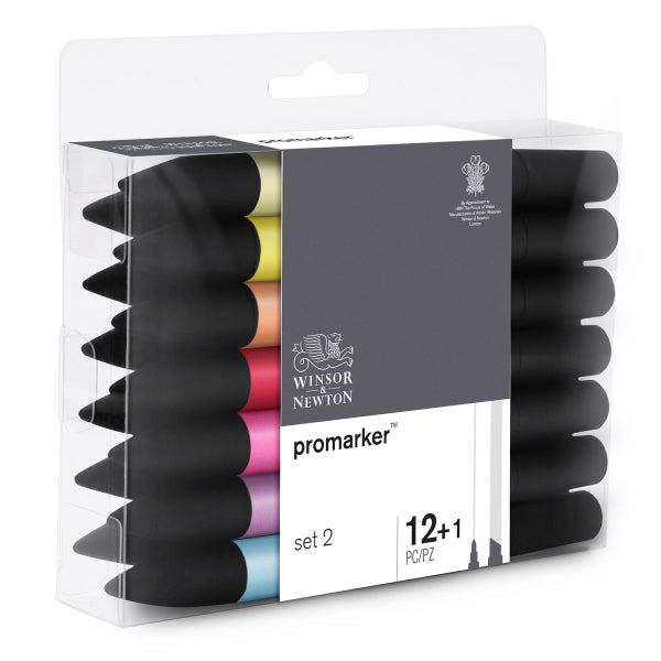 GRAPHIC MARKER PEN - Winsor & Newton ProMarker 12+1 BRUSH Set- 12 Asso –  WoW Art Supplies