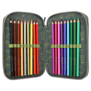 Dino World Triple Compartment Pencil Case LED