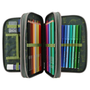 Dino World Triple Compartment Pencil Case LED