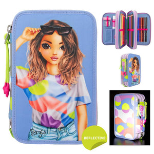 TOPModel Triple Compartment Filled Pencil Case