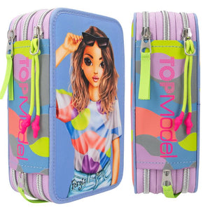 TOPModel Triple Compartment Filled Pencil Case