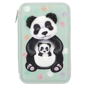 TOPModel Triple Compartment Filled Pencil Case - Wild Panda