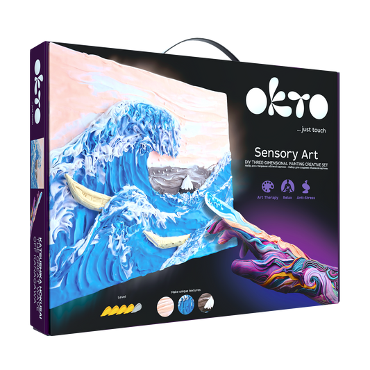 OKTO DIY 3D Clay Painting Creative Kit - Big Wave In Kanawaga