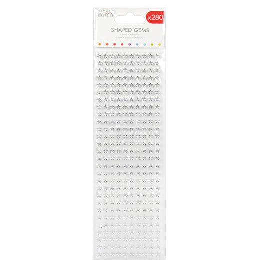 Simply Creative Shaped Gems Stars - Clear (280 Pack)