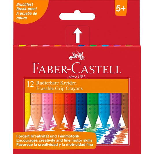 Faber-Castell Grip Erasable Crayons (Box Of 12)