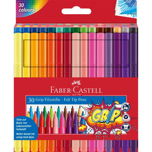 Grip Fibre Tip Colour Markers (Wallet Of 30)