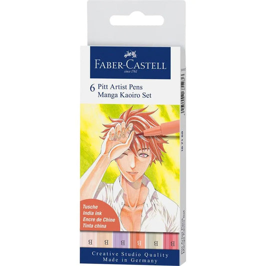 Faber Castell Pitt Pen Brush Manga Kaoiro (Set of 6)