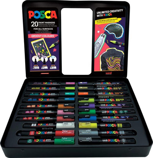 POSCA Markers Groovy Colours - Tin Of 20