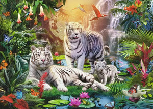 1000 Piece Jigsaw Puzzle - White Tiger Family