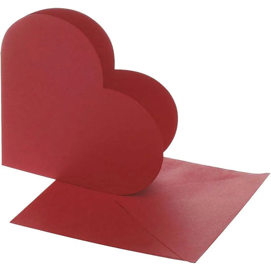 Heart-Shaped Cards  - Red (10 Set)