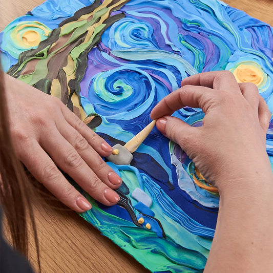 OKTO DIY 3D Clay Painting Creative Kit - Starry Night