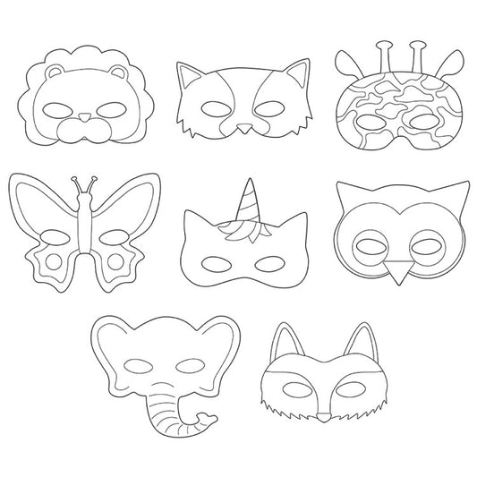 Paper mask animals 16 pcs