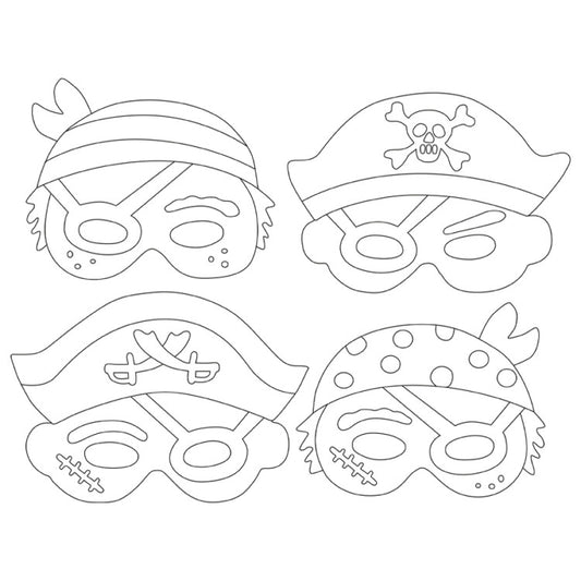 Paper Mask Pirates 12 Pieces