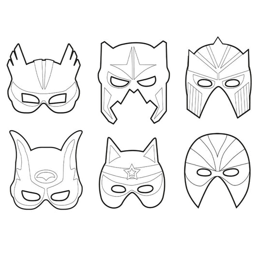 Paper masks superhero 12 pcs