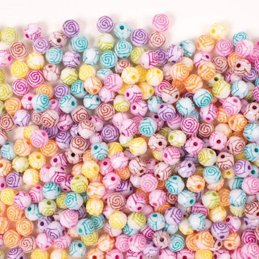 Beads Colourful Roses 8mm (400 Pieces)