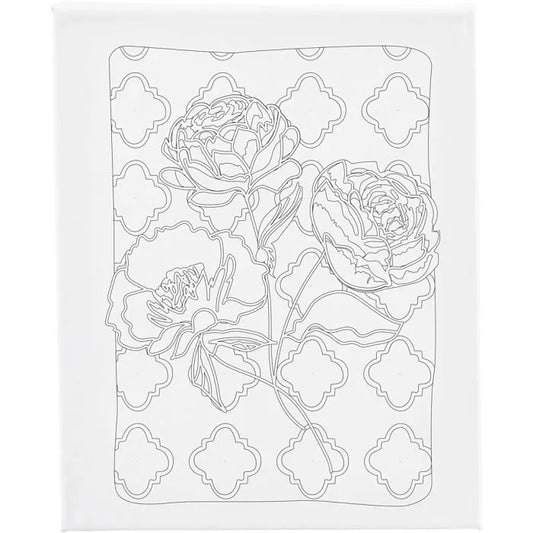 Colour-in Canvas with Print - Roses