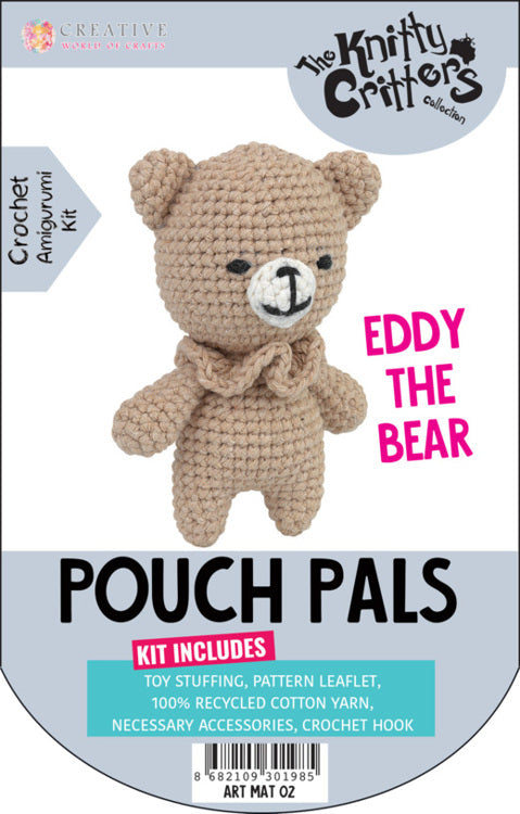 Knitty Critters Pouch Pals - Eddy The Bear