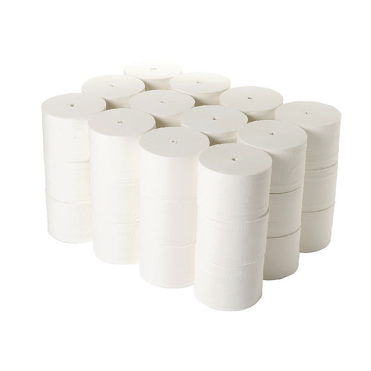 2Work Micro Twin Coreless Toilet Rolls 2-Ply 800 Sheets (Pack of 36) 2W00697