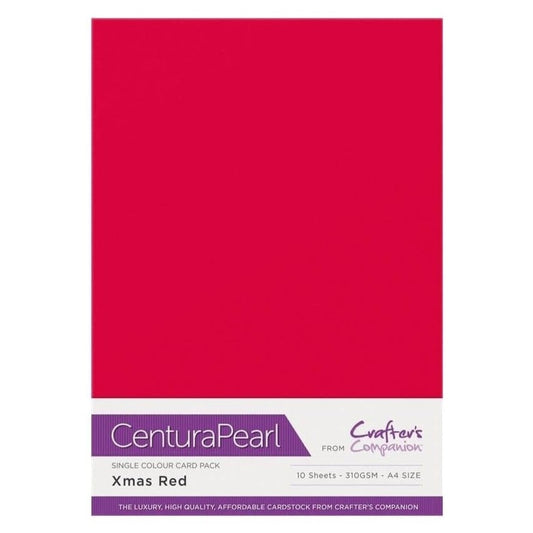 Centura Pearl A4 Colour Card 10 Pack - Xmas Red