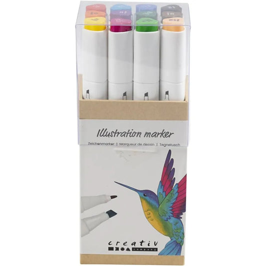 Illustration Markers Standard Colours - 12 Piece Set