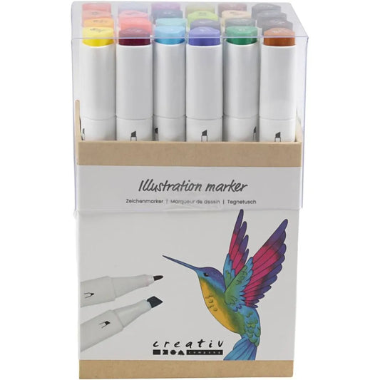 Illustration Markers Additional colours - 24 Piece Set