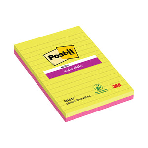 Post-it Notes Super Sticky 127x203mm Ultra (Pack of 2) 5845-SSEU