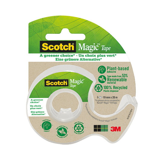 Scotch Magic Tape 19nmx20m Single Roll w/Recycled Dispenser 7100082821