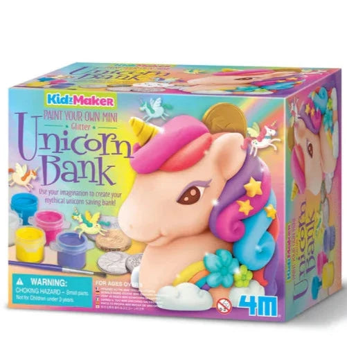 KidzMaker Paint Your Own Glitter Unicorn Bank Kit