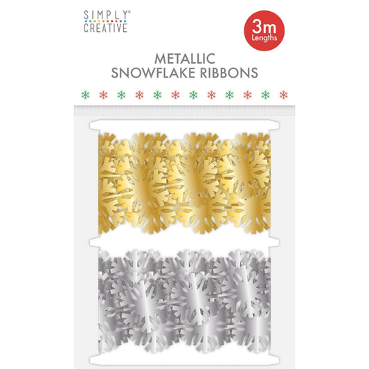 Simply Creative Christmas Basics Metallic Snowflake Ribbon