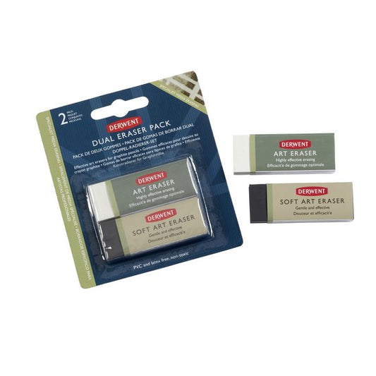 Derwent Dual Eraser Pack - Soft & Art Erasers