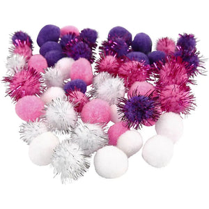 Pompoms - Purple, Pink & White