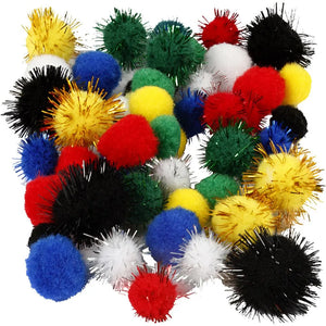 Pompoms - Assorted Colours (48 Pack)