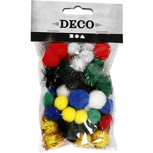 Pompoms - Assorted Colours (48 Pack)