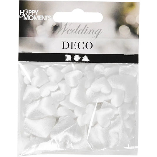 Satin Hearts - White (Pack of 70)