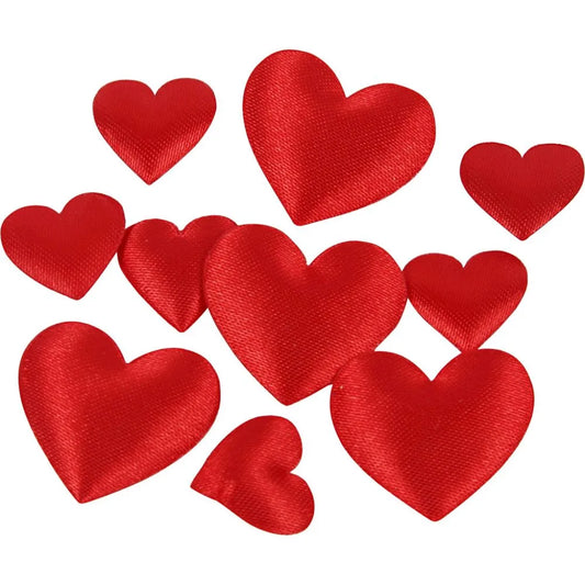 Satin Hearts - Red (70 Pack)