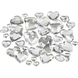 Rhinestones Hearts Silver (252 Pieces)