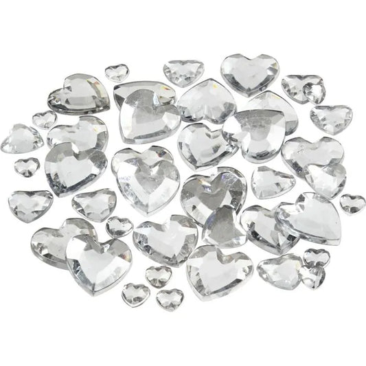 Rhinestones Hearts Silver (252 Pieces)