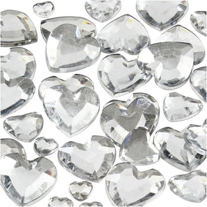 Rhinestones Hearts Silver (252 Pieces)