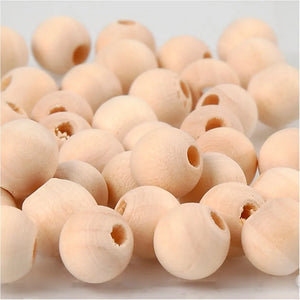 Wooden Bead, D: 10 mm, hole size 2.5 mm, 40 pcs, c