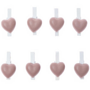 Decorative Clips Heart - Rose Gold (8 Pieces)