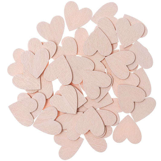 Wooden Hearts - Powder Pink (48 pieces)