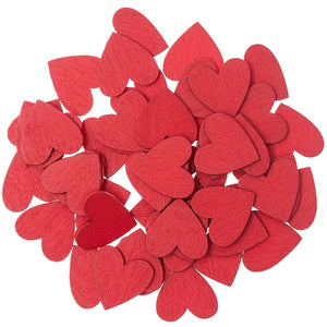 Wooden Hearts - Red (48 pieces)