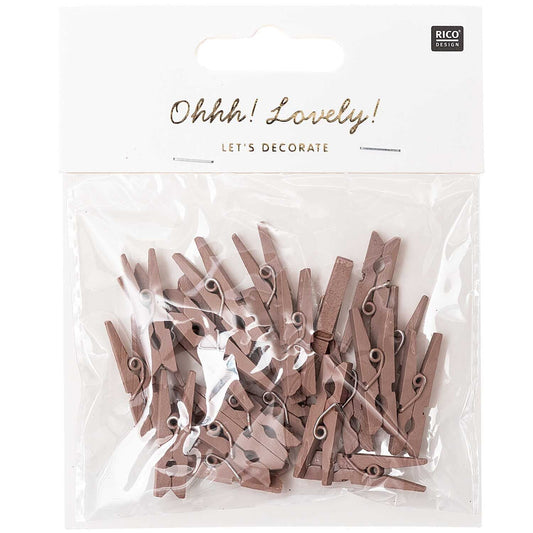 WOODEN CLIP - ROSE GOLD (24 PCS)