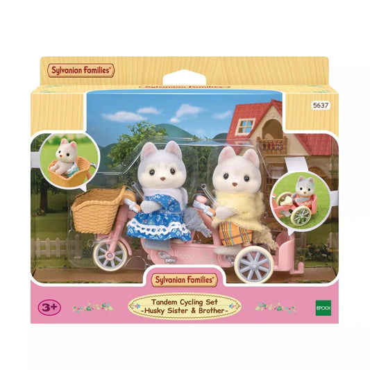 Sylvanian Families Tandem Cycling Set - Husky Sister & Brother