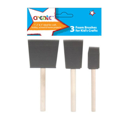 Create Foam Brush Set 3pk