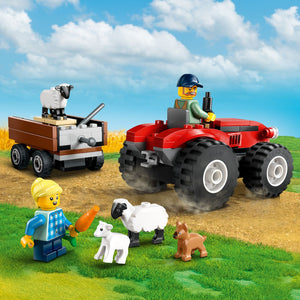 Lego City - Red Farm Tractor with Trailer & Sheep