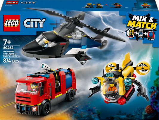 Lego City - Helicopter, Fire Truck & Submarine Remix