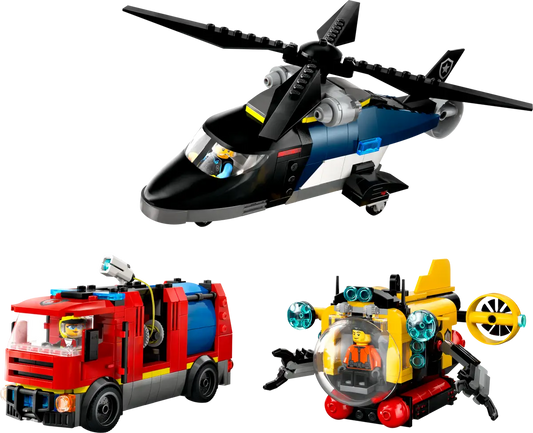 Lego City - Helicopter, Fire Truck & Submarine Remix