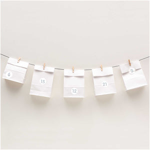 Paper Poetry Advent Calendar Set - White 24 bags